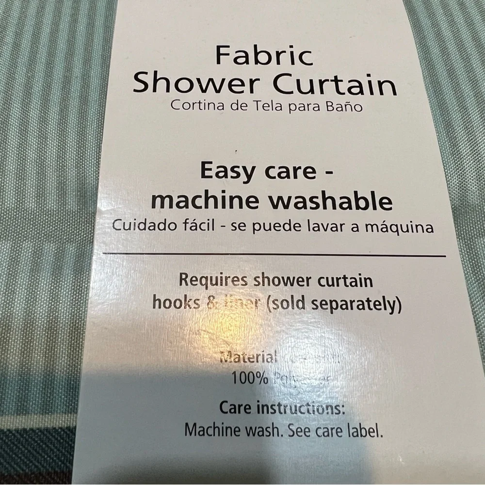 Mainstays Aqua and Brown Geometric Shower Curtain